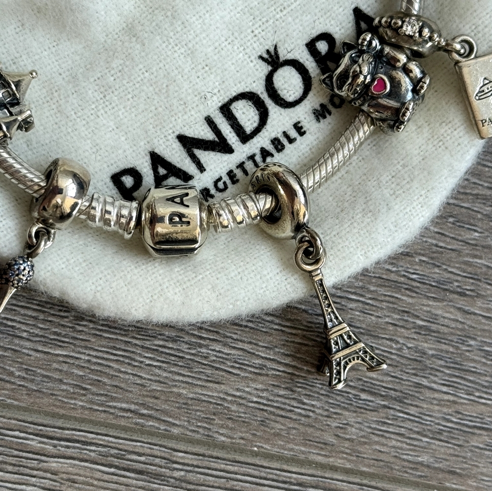 Pandora bracelet with charms silver with receipt - Picture 6 of 9